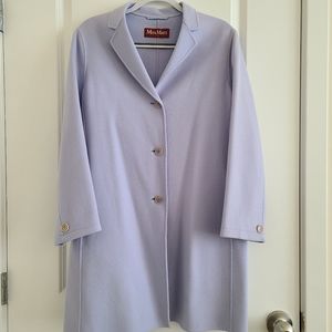 Max Mara Light Blue Single Breasted Coat